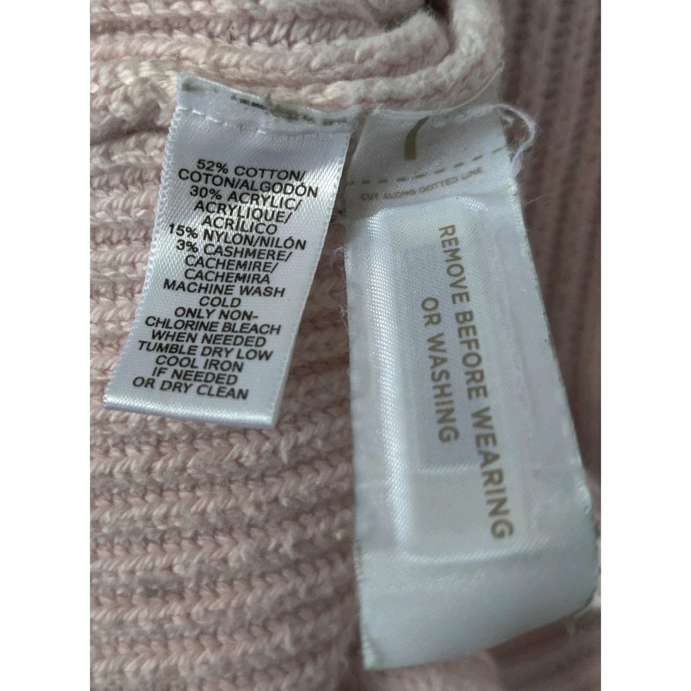 Lou & Grey Women's Ribbed Oversized Sweater Pink Boat Neck Cashmere Blend Size M - Picture 4 of 4